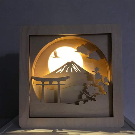 shadow box light lamp metal frame hand painted|Hand.